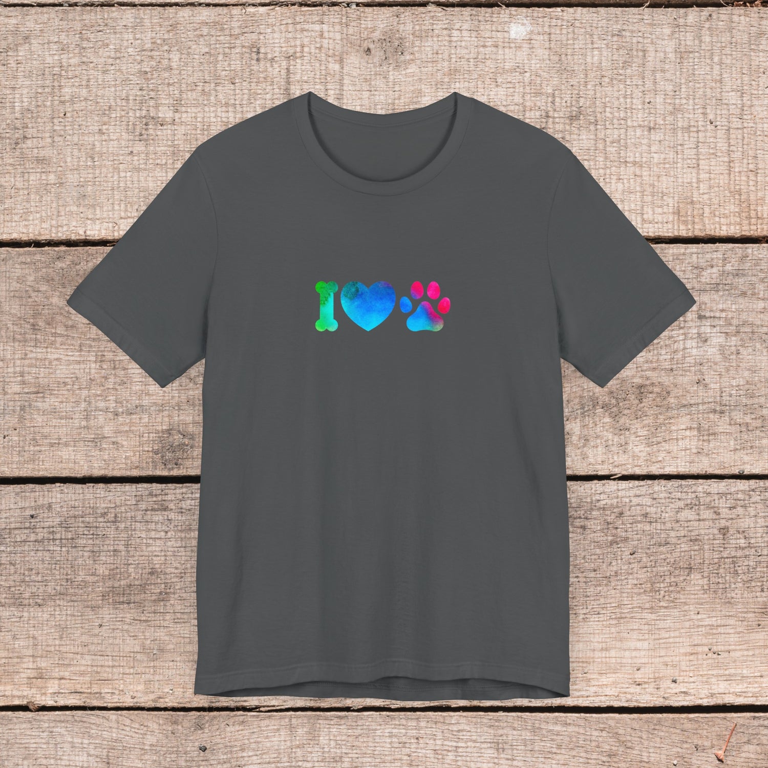 I Love My Dog with Hearts-- Comfy Womens Bella+Canvas Style Tee-- Gift for Her, Dog Mom Gift, Custom Dog Shirt