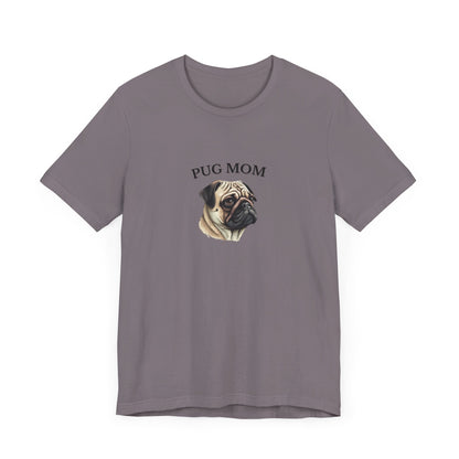 Custom Pug Mom Tshirt on Comfy Bella+Canvas Style Womens Tshirt