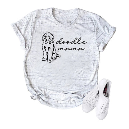 Doodle Mama T-Shirt Goldendoodle Shirt Funny Goldendoodle Mom Shirts Cute Dog Lover Tees Women Casual Tops