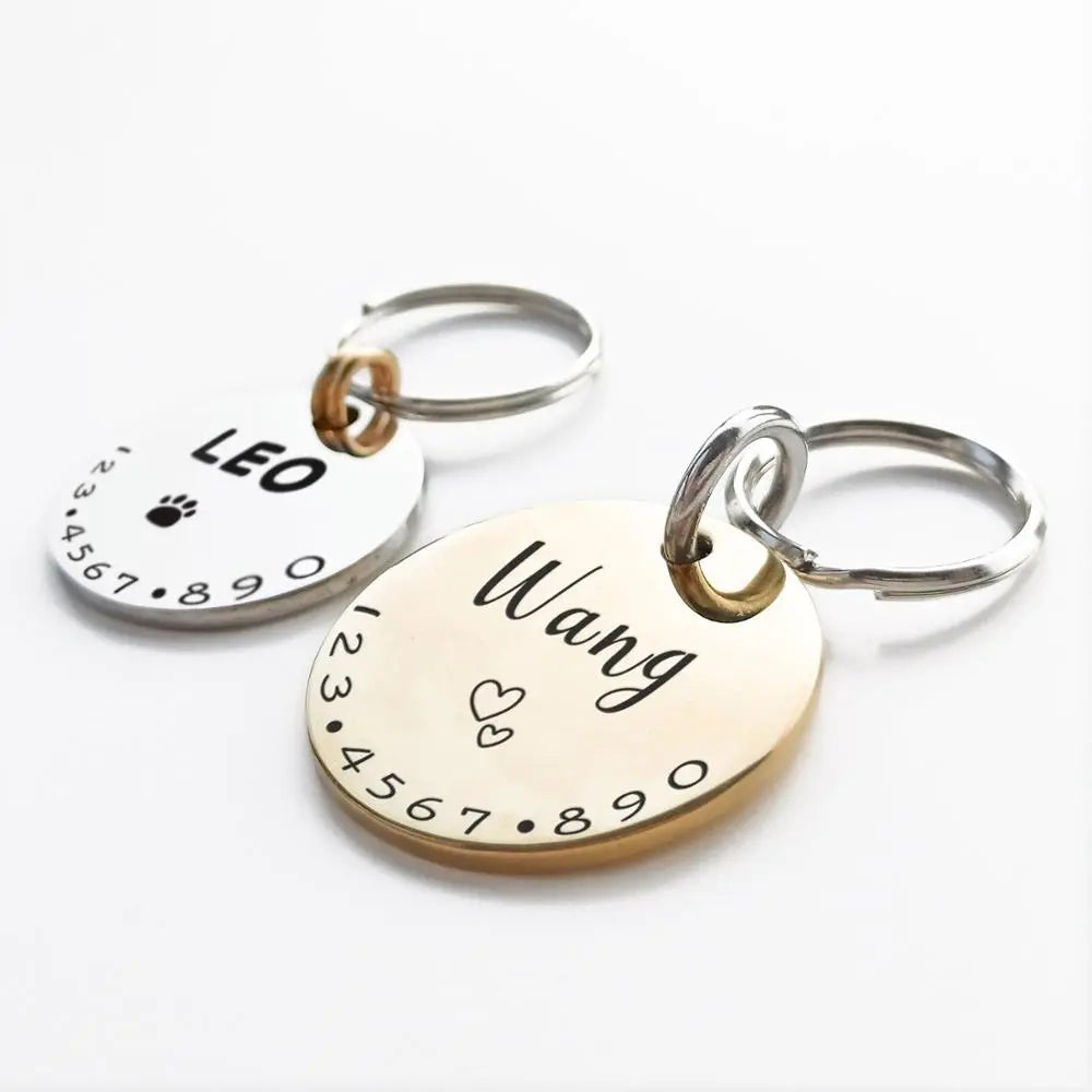 Personalized Pet Cat Dog ID Tag Collar Accessories MW001 Custom Engraved Necklace Chain Charm Supplies For Dog Tag Name Products My Magnolia Shop