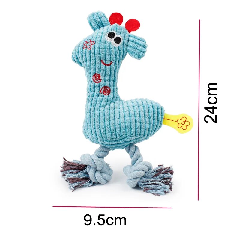 Fleece Rope Interative Toy Dog Chew Squeak Toys Giraffe Animals Plush Puppy Deer for Pet Dogs Cat Chew Squeaking Toy My Magnolia Shop