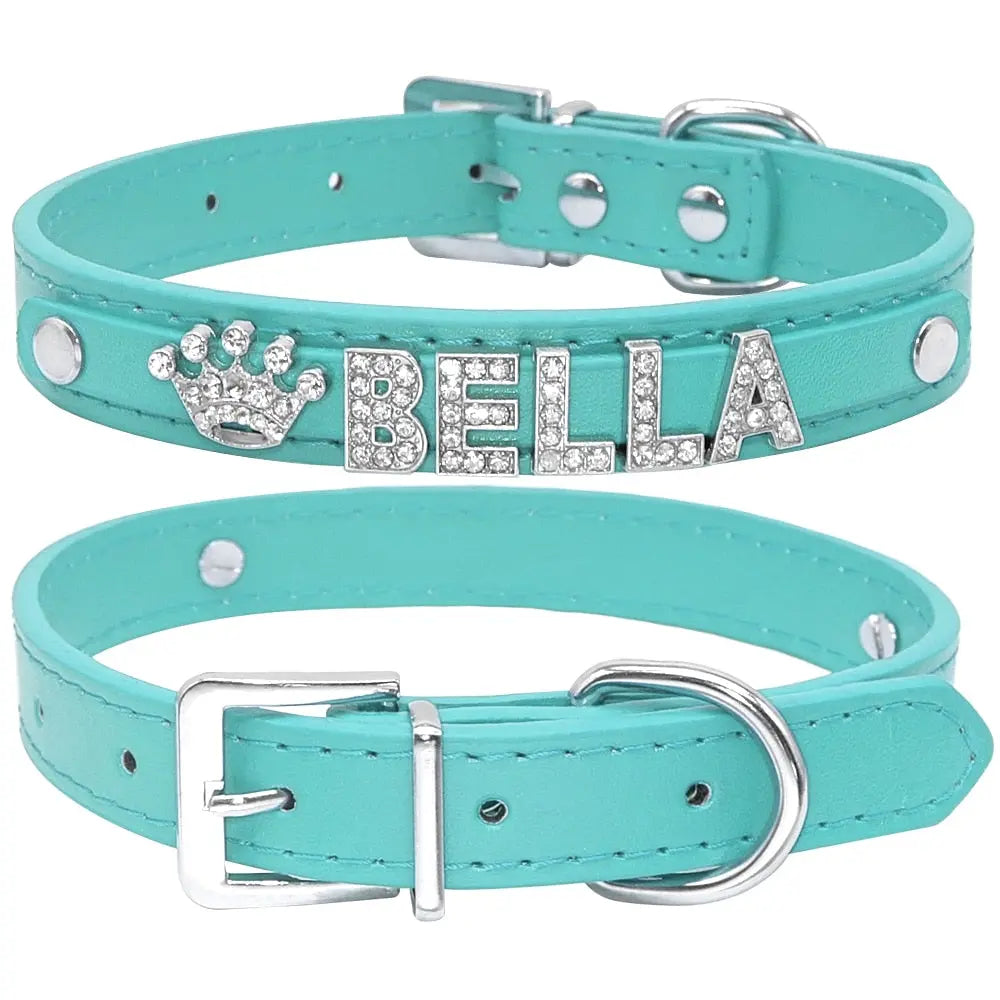 Custom Rhinestone Dog Collars-- Personalized Small Dogs Chihuahua puppy collar Custom Necklace Free Name Charms Pet Accessories My Magnolia Shop