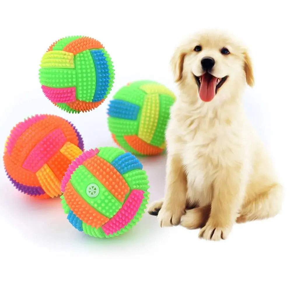 Light up Dog Ball Glow in The Dark Dog Squeaky Toy Bounce Activated Toy PET Ball for Dogs Cats Puppy Easy to Clean My Magnolia Shop