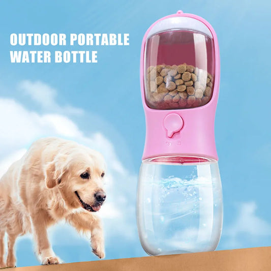 Portable Bottle for Dog Cat Travel Pet with Water Cup with Food Dispenser for your fur friend