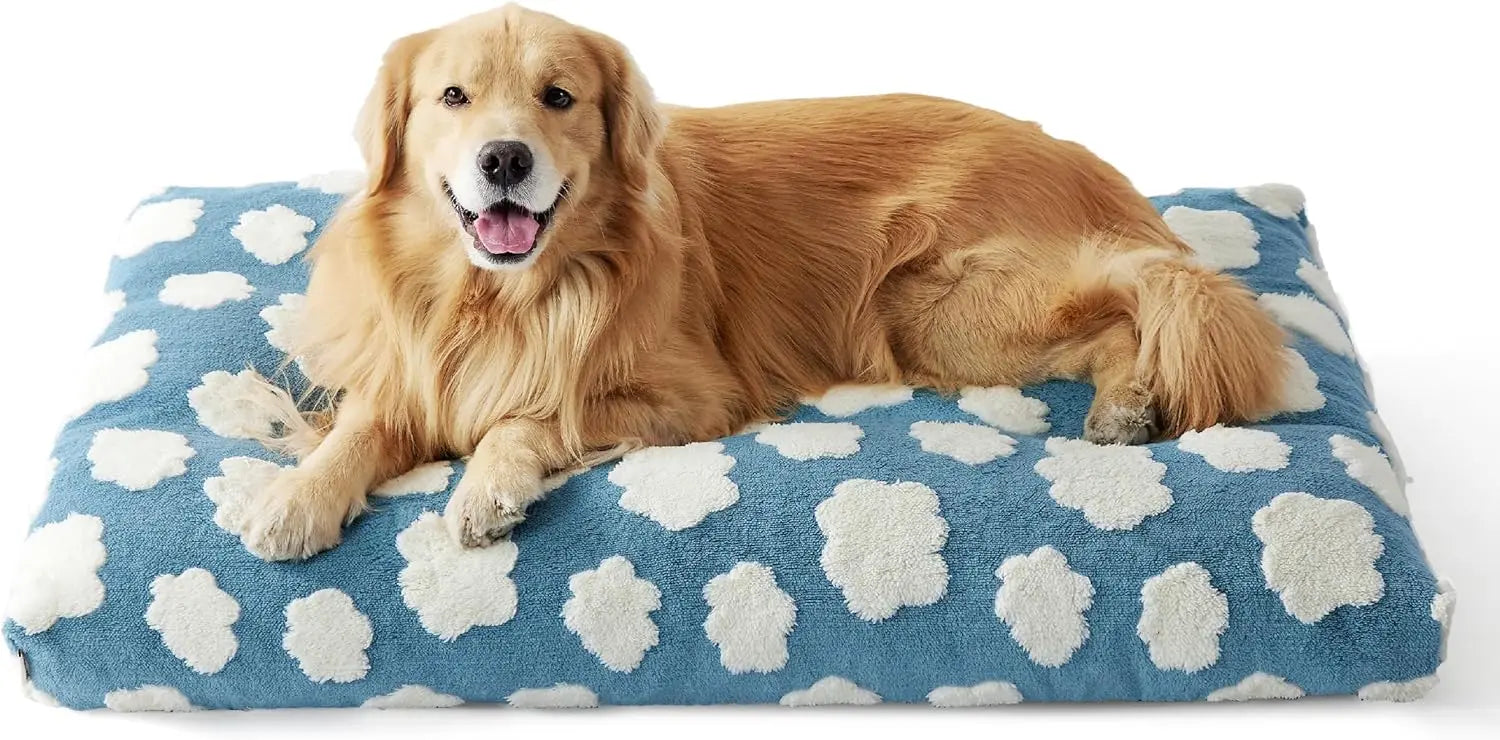 Extra Large Dog Bed | Removable Cover, Cute Modern Fuzzy Plush, Anti-Slip Bottom | Premium Comfort for Pets