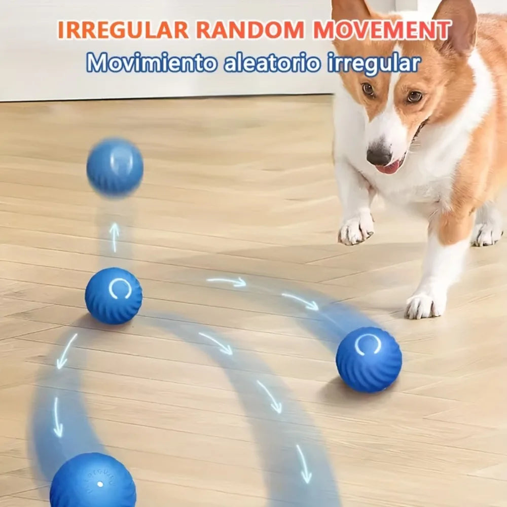 Automatic Rolling Jumping Ball Dog Toy - USB Rechargeable, Interactive Chew Ball for Dogs &amp; Cats&quot;