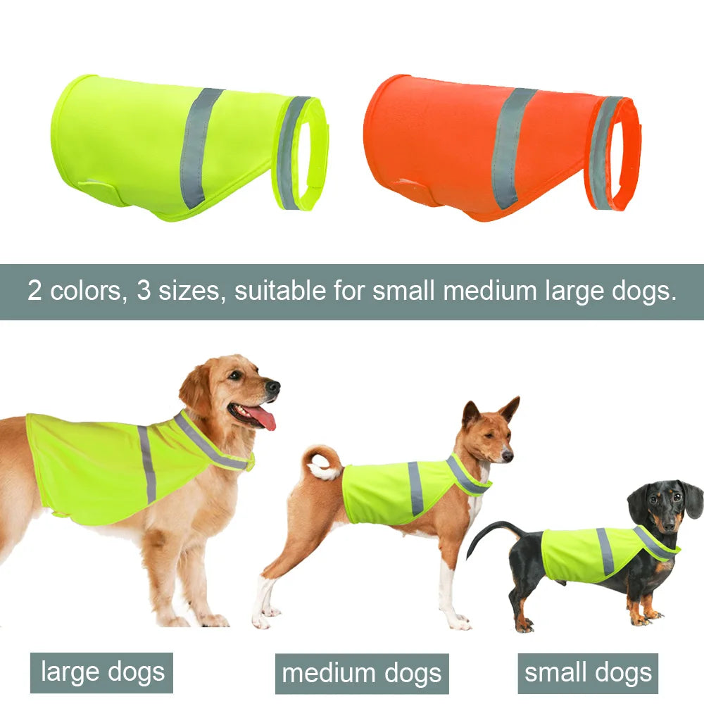 Reflective Dog Vest – Night Safety Fluorescent Pet Coat | Waterproof Visibility Jacket for Small &amp; Large Dogs in Orange &amp; Green