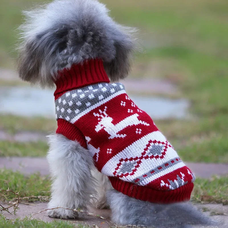 Christmas Knitted Pet Sweater – Warm Winter Clothes for Small &amp; Medium Dogs and Cats