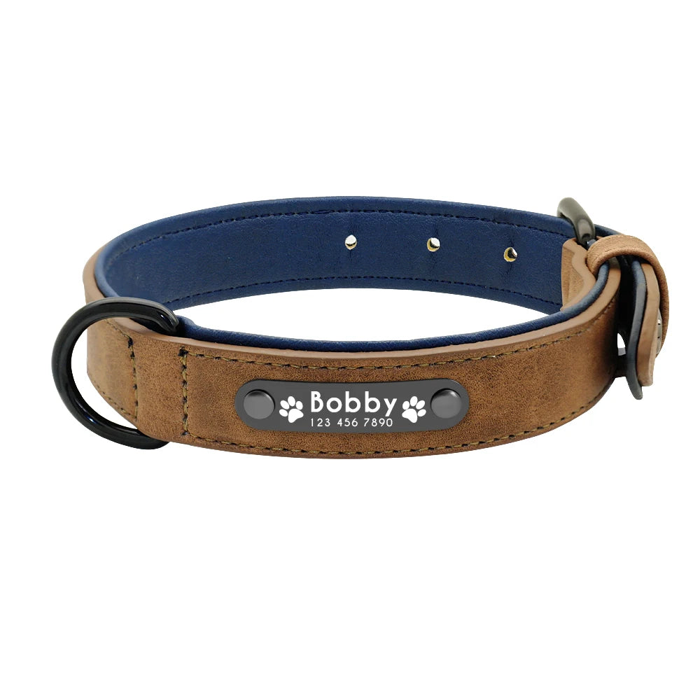 Custom Leather Dog Collar &amp; Leash Set - Personalized Durable Pet Collars for Small, Medium, &amp; Large Dogs