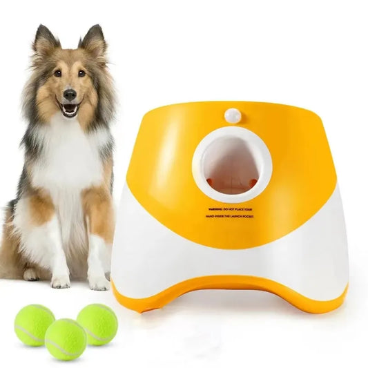 Automatic Dog Tennis Launcher Uses Mini Tennis Balls- Fun Interactive Rechargeable