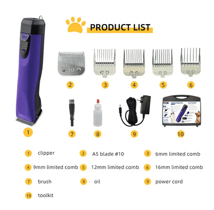 Grooming Clippers – High-Power Rechargeable Electric Pet Hair Trimmer for Dogs &amp; Horses