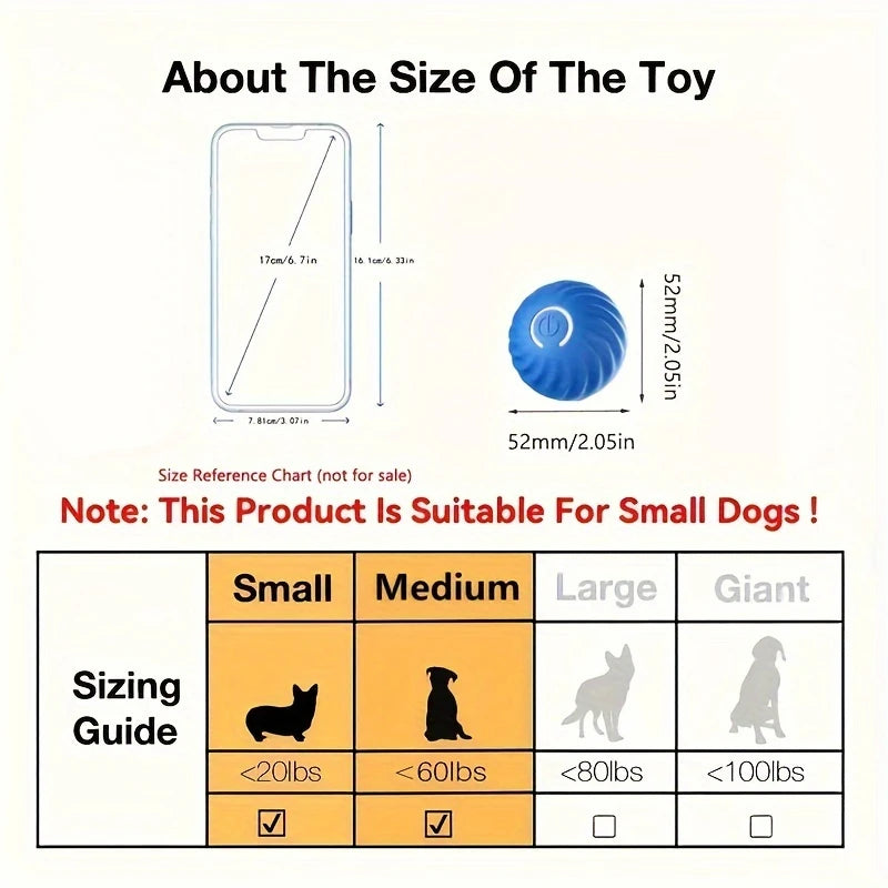 Automatic Rolling Jumping Ball Dog Toy - USB Rechargeable, Interactive Chew Ball for Dogs &amp; Cats&quot;