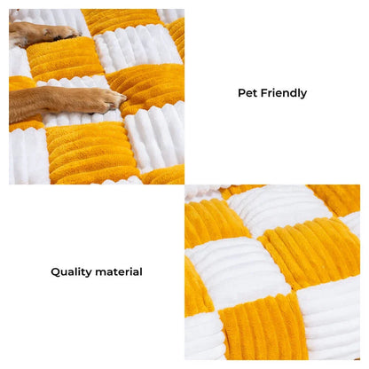 Luxury Plush Dog Bed Couch Cover for Large Dogs &amp; Cats - Warm Nest Bed with Cushion &amp; Long Blanket