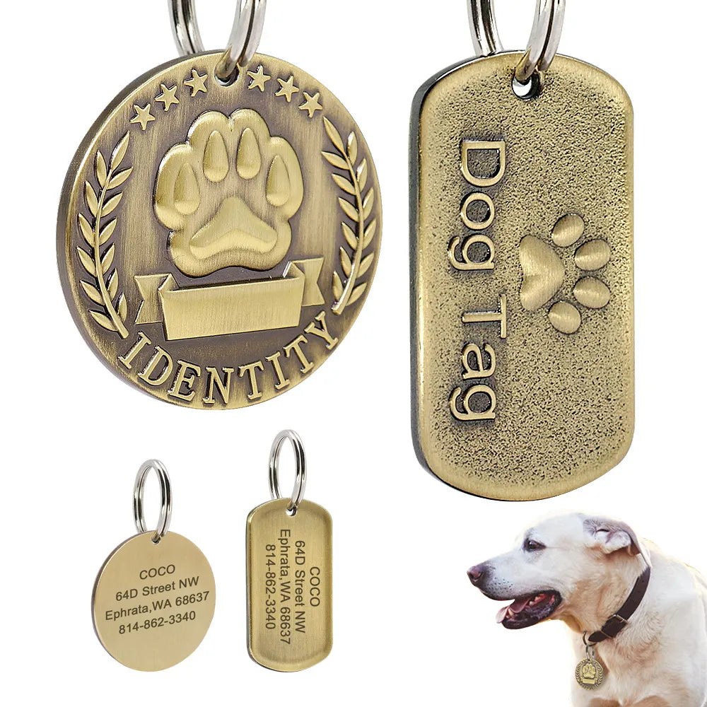 Engraved Pet ID Tags - Personalized Dog Tags, Custom Name Tags for Pets