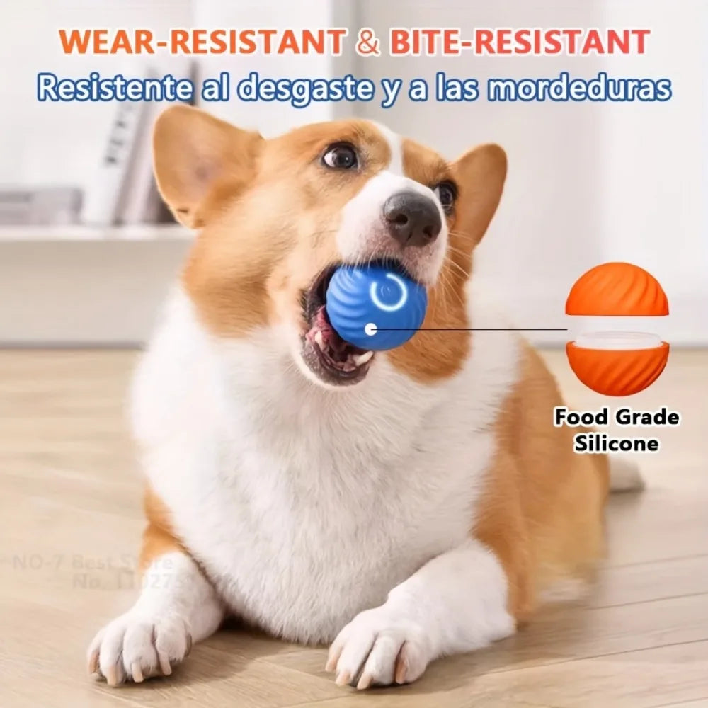 Automatic Rolling Jumping Ball Dog Toy - USB Rechargeable, Interactive Chew Ball for Dogs &amp; Cats&quot;