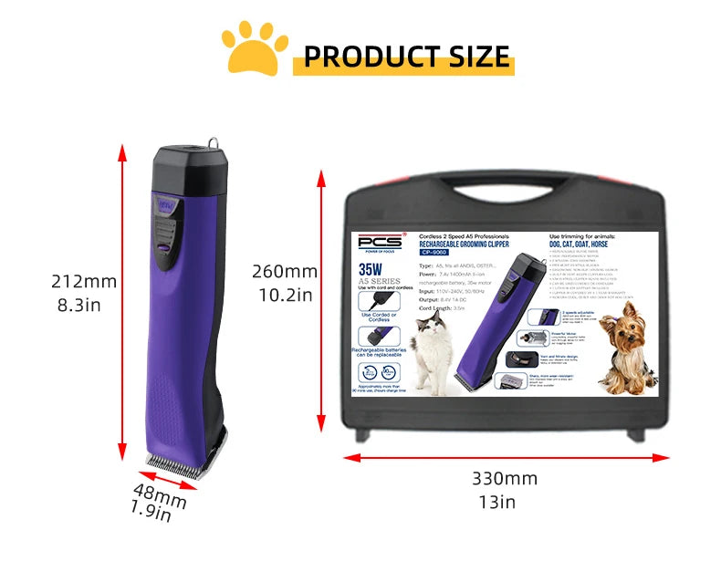 Grooming Clippers – High-Power Rechargeable Electric Pet Hair Trimmer for Dogs &amp; Horses