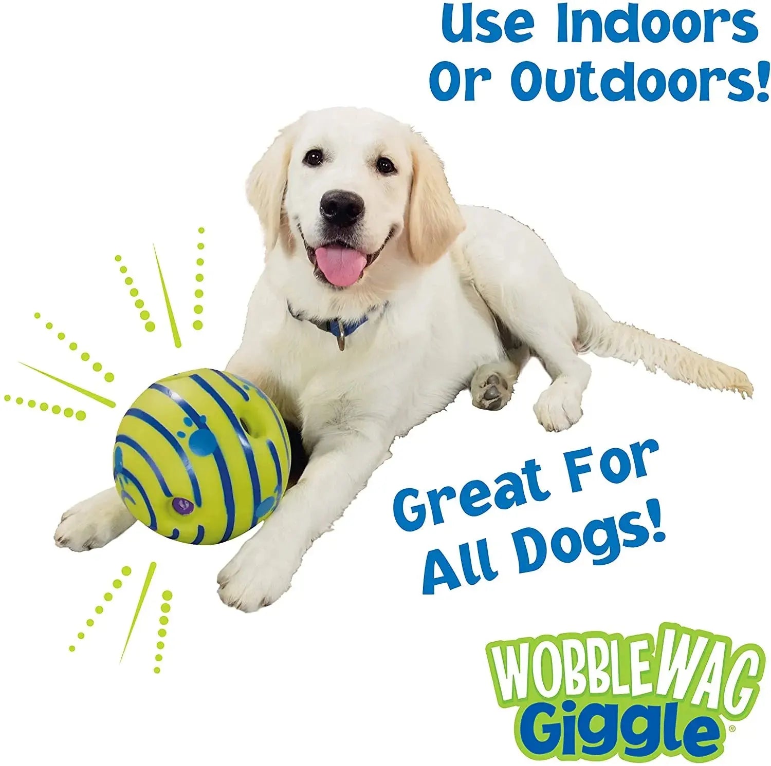 Wobble Wag Giggle Glow Ball Interactive Dog Toy Fun Giggle Sounds When Rolled or Shaken Pets Know Best As Seen On TV My Magnolia Shop