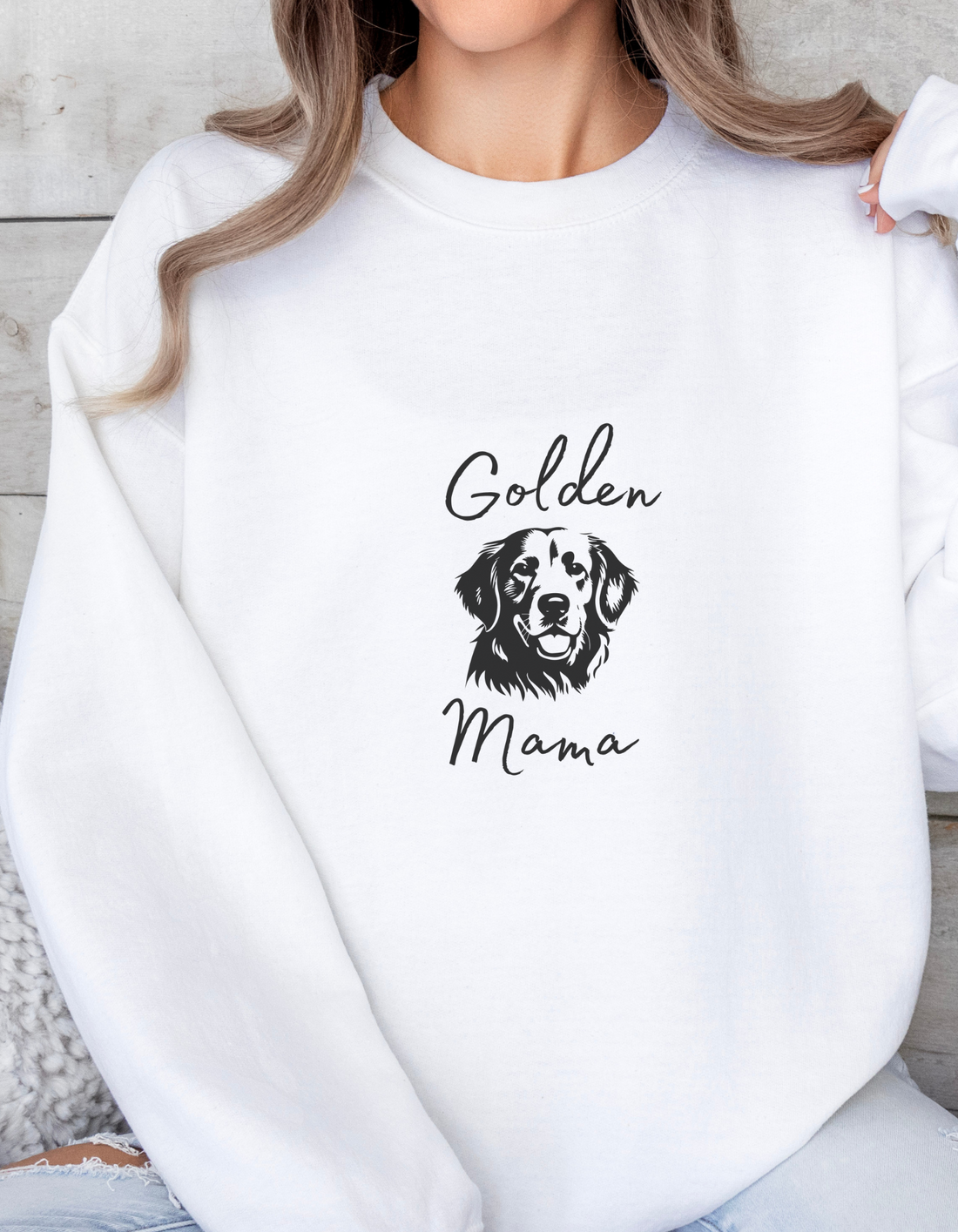 Labrador Mama Dog Lover Crewneck Sweatshirt College Style Gift for Her, Golden Retriever Mom, Dog People Shirt