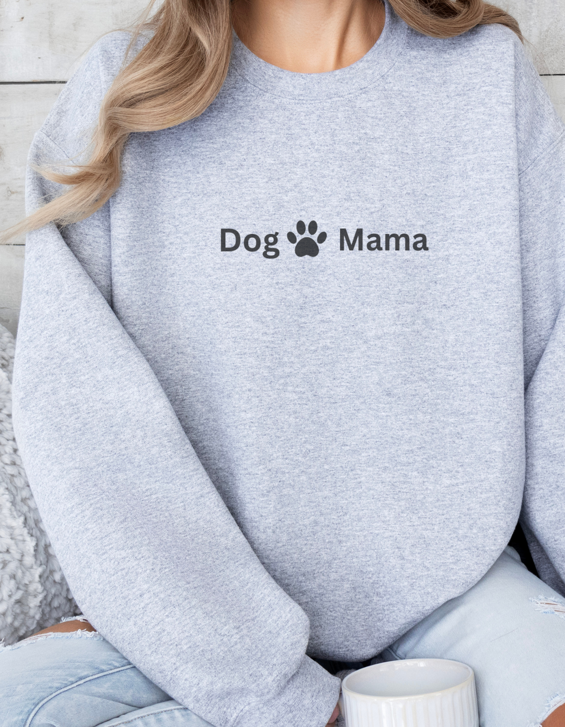 Comfy Custom Dog Mama Crewneck Sweatshirt – Personalized Dog Lover Gift, Cozy Dog Mom Apparel