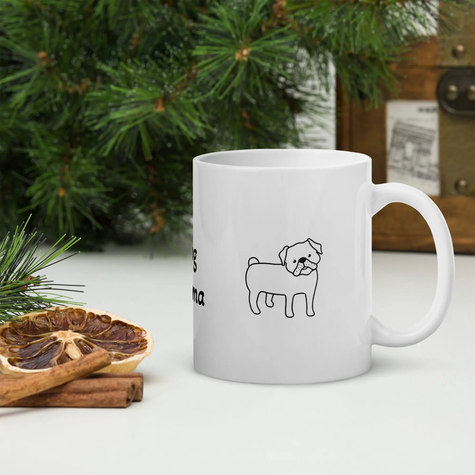 Dog Mama- Pug Mug-Ceramic White Glossy Mug- Hot Drinks- Gifts for Dog Owners MyMagnoliaShop